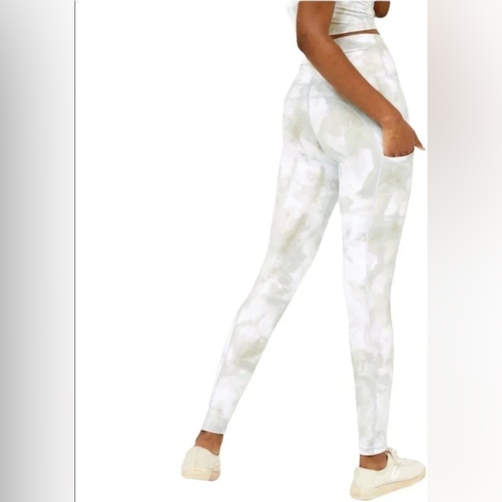 Offline By Aerie The Hugger Sage Green White Tie Dye Yoga Leggings Pockets Small